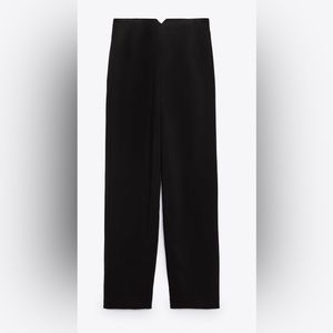 Zara high waisted straight leg pant black size small